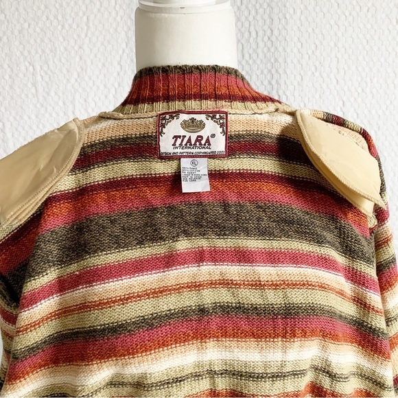 Tiara International Vintage Striped Zip Up Cottage Core Retro - Picture 11 of 12